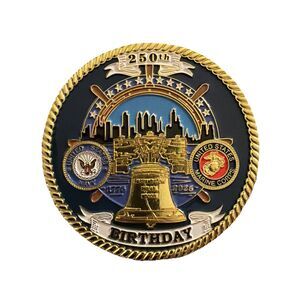 RARE Philadelphia Flyers Navy 250th Birthday Coin Military NHL